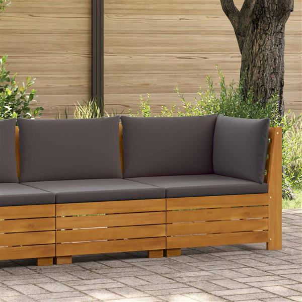 Grote foto vidaxl tuin loungeset met kussen 2 stuk bruin massief acaciahout tuin en terras tuinmeubelen