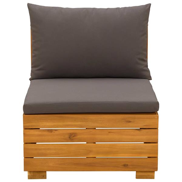 Grote foto vidaxl tuin loungeset met kussen 2 stuk bruin massief acaciahout tuin en terras tuinmeubelen