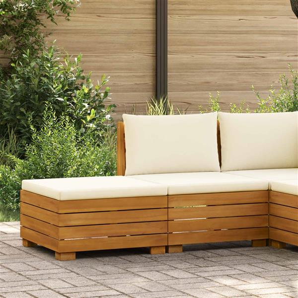 Grote foto vidaxl tuin loungeset met kussen 2 stuk bruin massief acaciahout tuin en terras tuinmeubelen