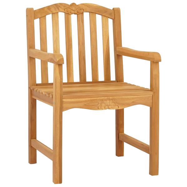 Grote foto vidaxl handgesneden rozen stoel 2 pcs naturel massief teakhout tuin en terras tuinmeubelen