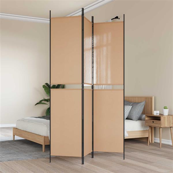 Grote foto vidaxl 3 panel room divider beige 150 x 220 cm stof huis en inrichting overige huis en inrichting