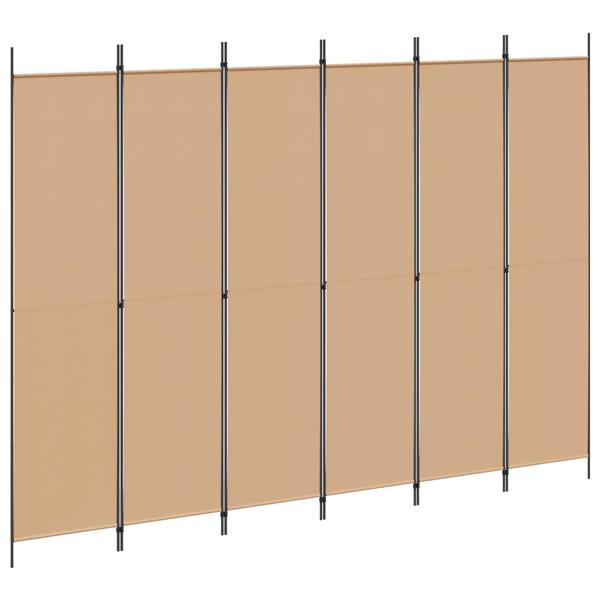 Grote foto vidaxl 6 panelen kamerscherm beige 300 x 220 cm stof huis en inrichting overige huis en inrichting