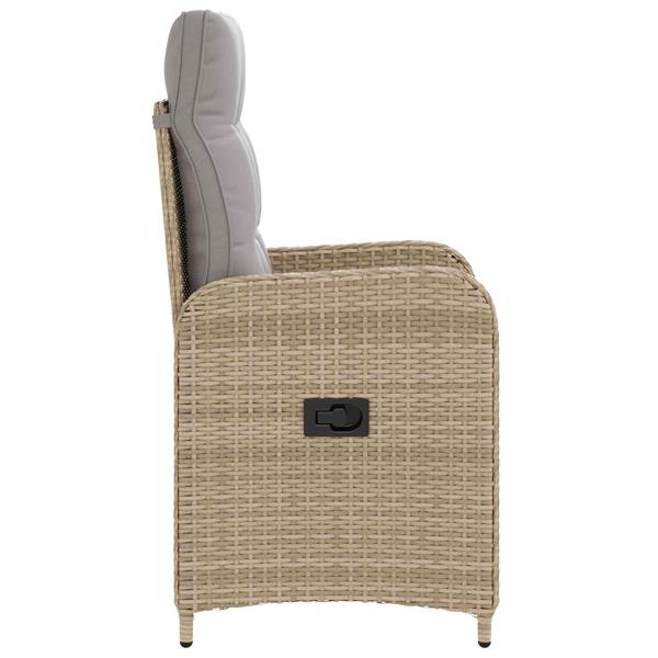 Grote foto vidaxl verstelbare tuinstoel beige en licht grijs 57 x 63 x 94 cm tuin en terras tuinmeubelen