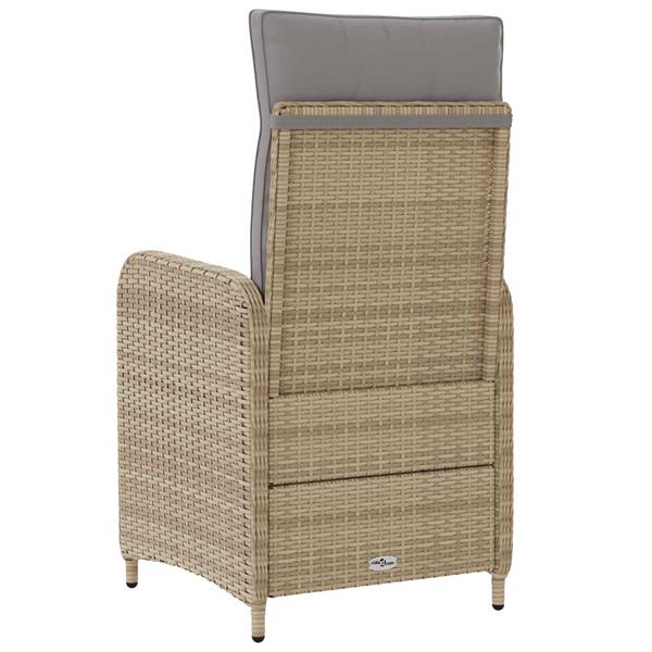 Grote foto vidaxl verstelbare tuinstoel beige en licht grijs 57 x 63 x 94 cm tuin en terras tuinmeubelen