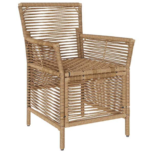 Grote foto vidaxl buitenstoel met kussen 2 pcs beige en cr me poly rattan tuin en terras tuinmeubelen