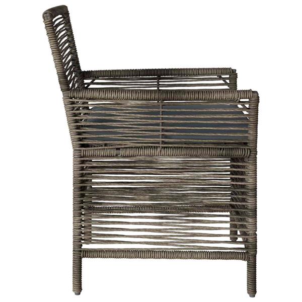 Grote foto vidaxl buitenstoel met kussen 2 pcs grijs en donkergrijs poly rattan tuin en terras tuinmeubelen