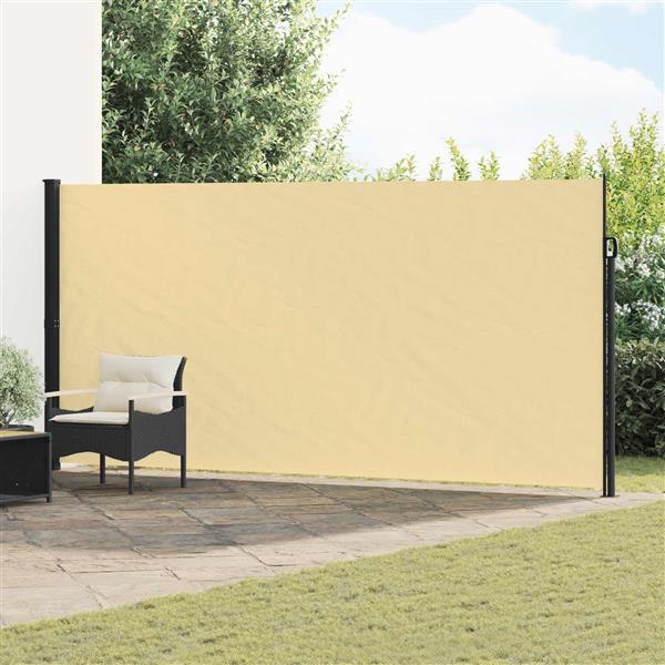 Grote foto vidaxl uittrekbaar zijscherm zand 600 x 220 cm polyester tuin en terras overige tuin en terras