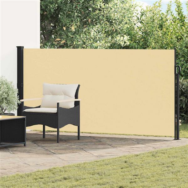 Grote foto vidaxl uittrekbaar zijscherm zand 600 x 160 cm polyester tuin en terras overige tuin en terras