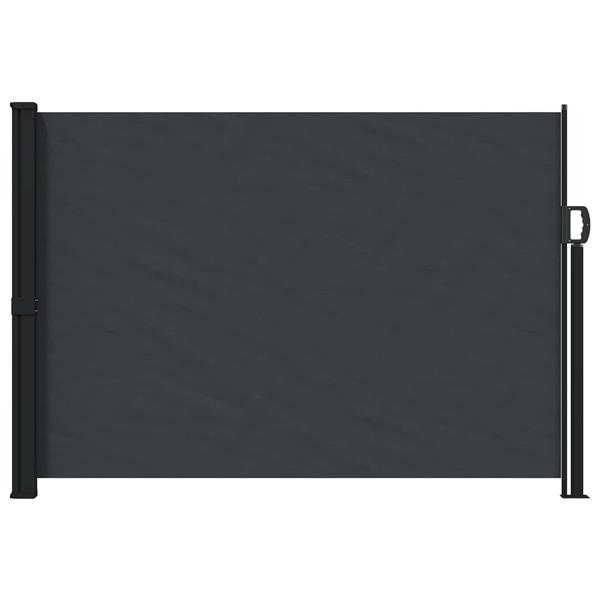 Grote foto vidaxl uittrekbaar zijscherm zwart 300 x 170 cm polyester tuin en terras overige tuin en terras
