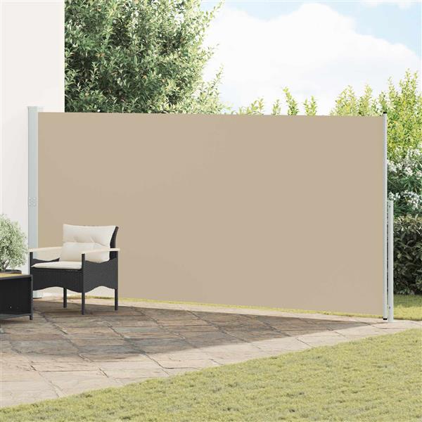 Grote foto vidaxl uittrekbaar zijscherm 100 polyester ijzer staal tuin en terras overige tuin en terras