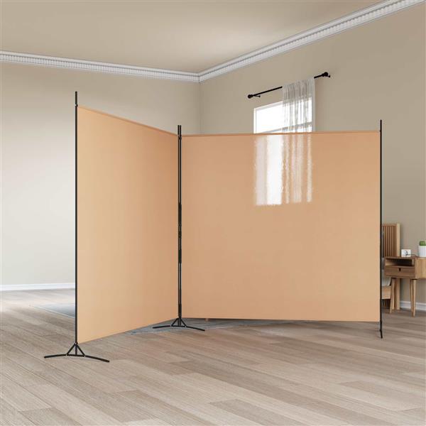 Grote foto vidaxl 2 panelen kamerscherm beige 348 x 180 cm stof huis en inrichting overige huis en inrichting