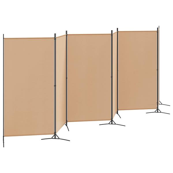Grote foto vidaxl 6 panelen kamerscherm beige 520 x 180 cm stof huis en inrichting overige huis en inrichting