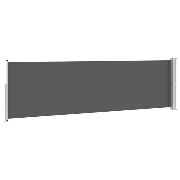 Grote foto vidaxl uittrekbaar zijscherm antracietkleurig 500 x 160 cm polyester tuin en terras overige tuin en terras