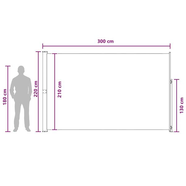 Grote foto vidaxl uittrekbaar zijscherm taupe 300 x 220 cm polyester tuin en terras overige tuin en terras