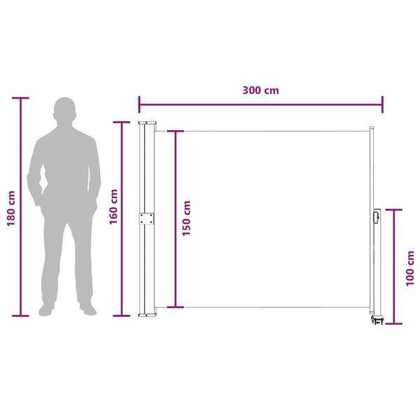 Grote foto vidaxl zijkant luifel antracietkleurig 300 x 160 cm tuin en terras overige tuin en terras