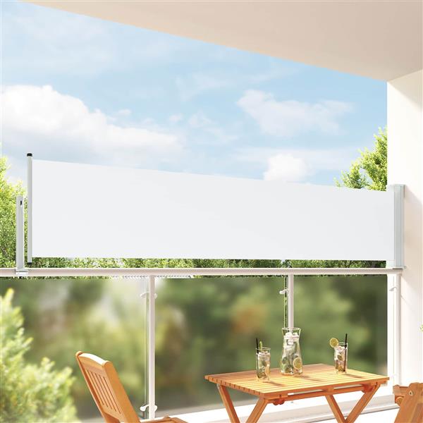 Grote foto vidaxl zijkant luifel 100 polyester ijzer staal tuin en terras overige tuin en terras