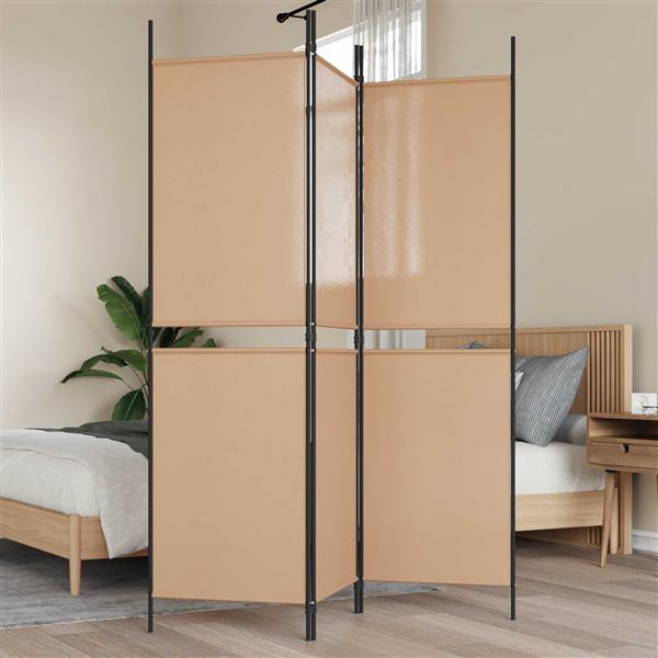 Grote foto vidaxl 3 paneel kamerscherm beige 150 x 180 cm stof huis en inrichting overige huis en inrichting