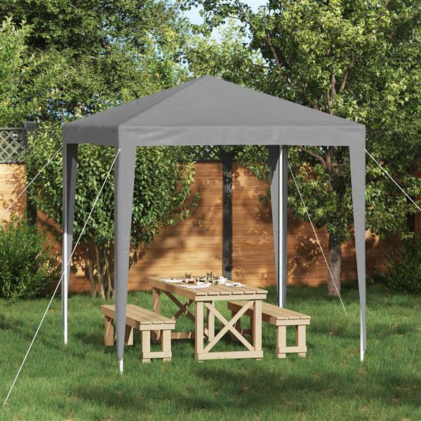Grote foto vidaxl partytent 200 x 200 x 240 cm lichtgrijs pe en staal tuin en terras overige tuin en terras