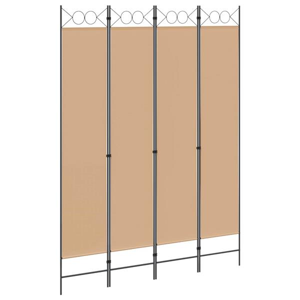 Grote foto vidaxl 4 panelen roomdivider beige 160 x 220 cm stof huis en inrichting overige huis en inrichting