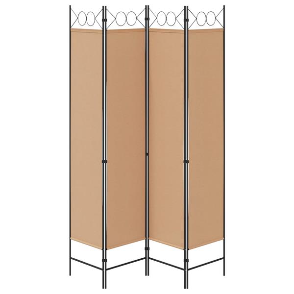 Grote foto vidaxl 4 panelen roomdivider beige 160 x 200 cm stof huis en inrichting overige huis en inrichting