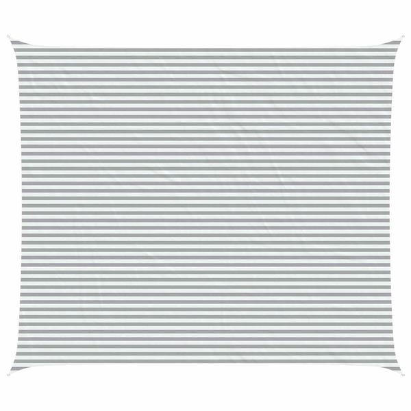 Grote foto vidaxl zonneschaduwzeil lichtgrijs en wit. 7 x 6 m tuin en terras overige tuin en terras