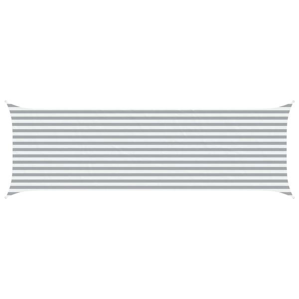 Grote foto vidaxl zonneschaduwzeil lichtgrijs en wit. 6 x 2 m tuin en terras overige tuin en terras