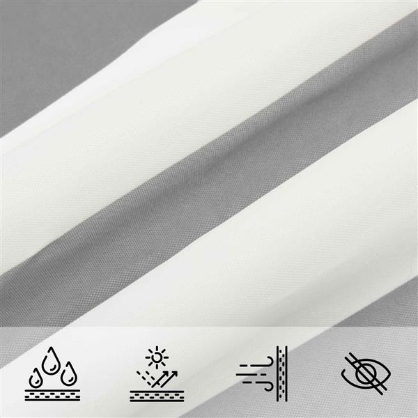 Grote foto vidaxl zonneschaduwzeil lichtgrijs en wit. 5 x 2 m tuin en terras overige tuin en terras