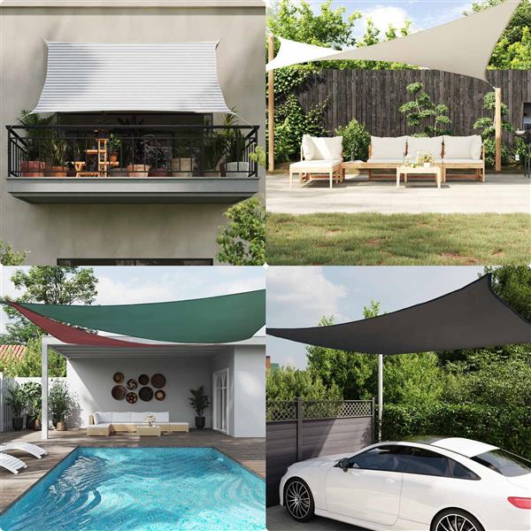 Grote foto vidaxl zonneschaduwzeil lichtgrijs en wit. 3 5 x 2 m tuin en terras overige tuin en terras