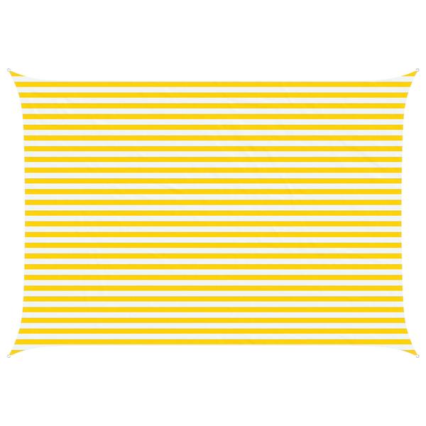 Grote foto vidaxl zonneschaduwzeil geel en wit 5 3 5 m 100 polyester oxford tuin en terras overige tuin en terras