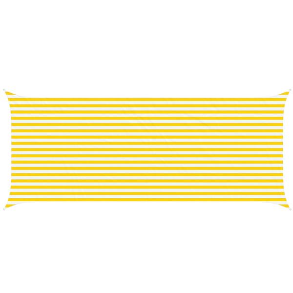Grote foto vidaxl zonneschaduwzeil geel en wit 6 x 2 5 m 100 polyester oxford tuin en terras overige tuin en terras