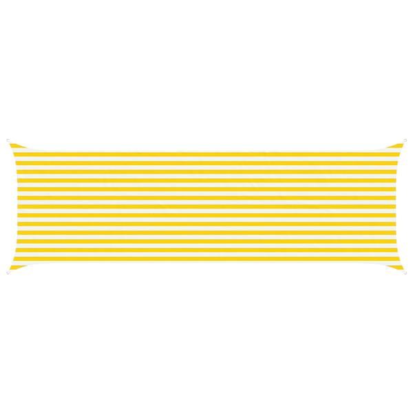 Grote foto vidaxl zonneschaduwzeil geel en wit 6 x 2 m 100 polyester oxford tuin en terras overige tuin en terras