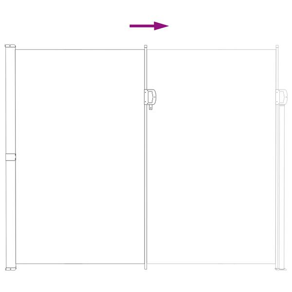 Grote foto vidaxl uittrekbaar zijscherm grijs 500 x 220 cm polyester tuin en terras overige tuin en terras
