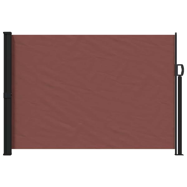Grote foto vidaxl uittrekbaar zijscherm bruin 300 x 170 cm polyester tuin en terras overige tuin en terras