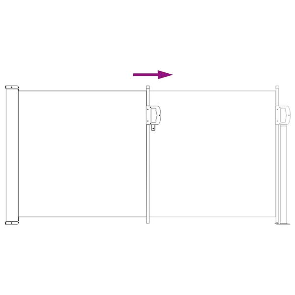 Grote foto vidaxl uittrekbaar zijscherm grijs 300 x 100 cm polyester tuin en terras overige tuin en terras