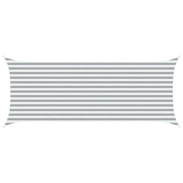 Grote foto vidaxl zonneschaduwzeil lichtgrijs en wit. 5 x 2 m tuin en terras overige tuin en terras