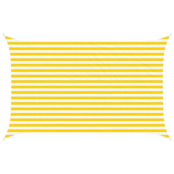 Grote foto vidaxl zonneschaduwzeil geel en wit 4 x 2 5 m 100 polyester oxford tuin en terras overige tuin en terras