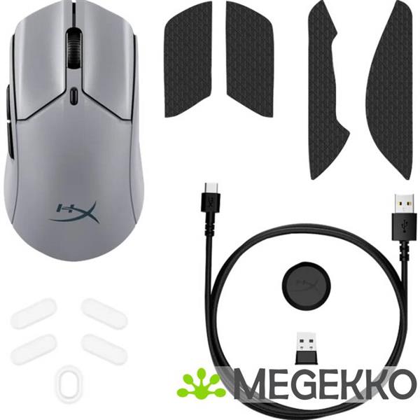 Grote foto hyperx pulsefire haste 2 pro 4k wireless gaming muis in grijs computers en software overige computers en software
