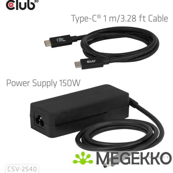 Grote foto club3d 14 in 1 usb c quad display dockingstation computers en software overige computers en software