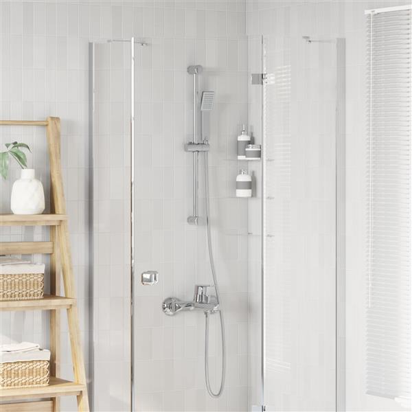 Grote foto vidaxl douchesysteem set chroom 70 cm roestvrij staal doe het zelf en verbouw sanitair