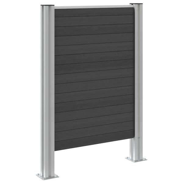 Grote foto vidaxl afvalbak schutting grijs 85 x 12 x 115 cm aluminium en wpc tuin en terras overige tuin en terras