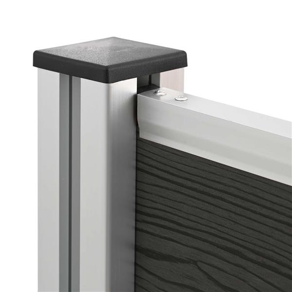 Grote foto vidaxl afvalbak schutting grijs 85 x 12 x 115 cm aluminium en wpc tuin en terras overige tuin en terras