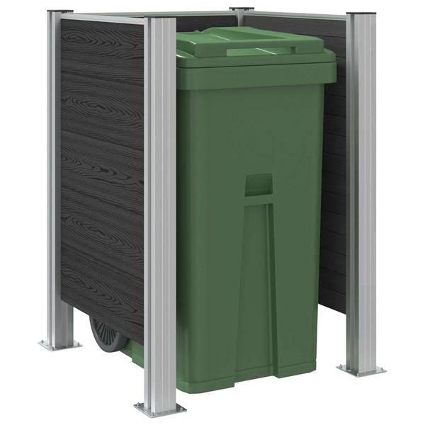 Grote foto vidaxl afvalbak schutting grijs 85 x 85 x 115 cm aluminium en wpc tuin en terras overige tuin en terras