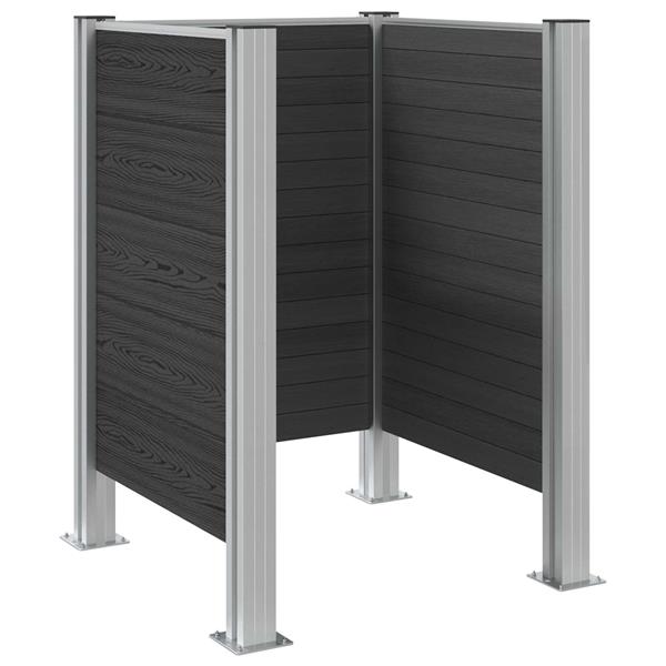 Grote foto vidaxl afvalbak schutting grijs 85 x 85 x 115 cm aluminium en wpc tuin en terras overige tuin en terras