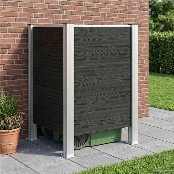 Grote foto vidaxl afvalbak schutting grijs 85 x 85 x 115 cm aluminium en wpc tuin en terras overige tuin en terras