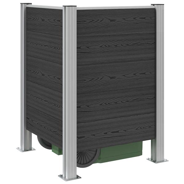 Grote foto vidaxl afvalbak schutting grijs 85 x 85 x 115 cm aluminium en wpc tuin en terras overige tuin en terras