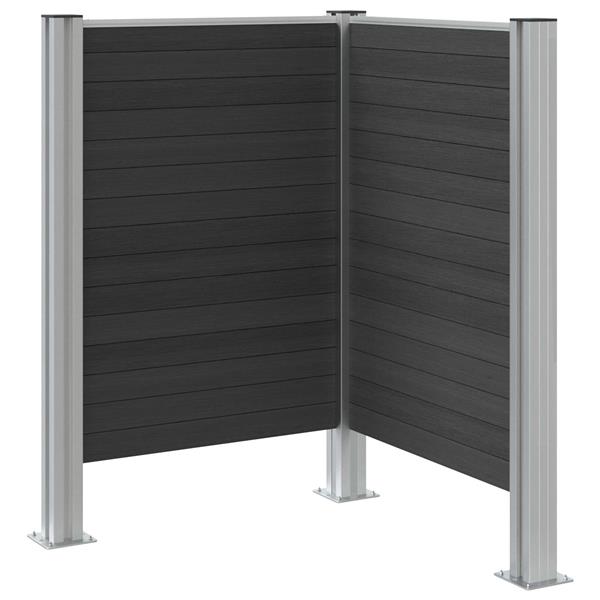 Grote foto vidaxl afvalbak schutting grijs 85 x 85 x 115 cm aluminium en wpc tuin en terras overige tuin en terras