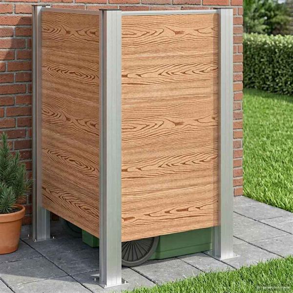 Grote foto vidaxl afvalbak schutting bruin 85 x 85 x 115 cm aluminium en wpc tuin en terras overige tuin en terras