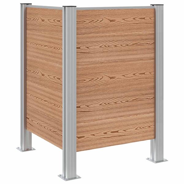 Grote foto vidaxl afvalbak schutting bruin 85 x 85 x 115 cm aluminium en wpc tuin en terras overige tuin en terras