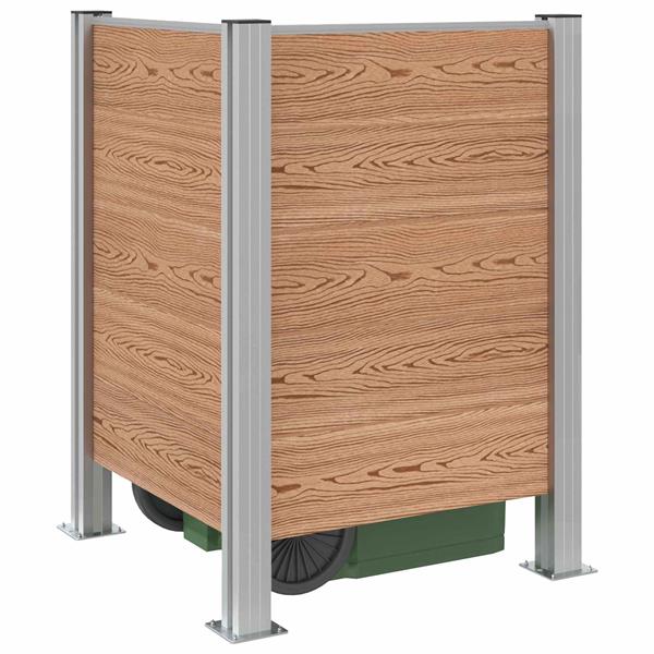 Grote foto vidaxl afvalbak schutting bruin 85 x 85 x 115 cm aluminium en wpc tuin en terras overige tuin en terras