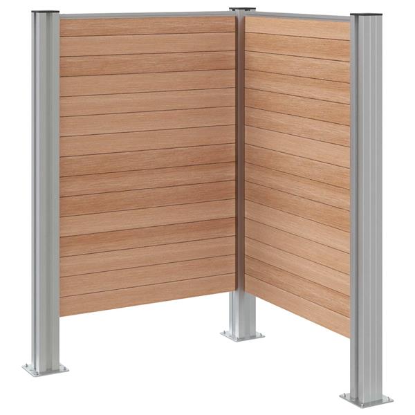 Grote foto vidaxl afvalbak schutting bruin 85 x 85 x 115 cm aluminium en wpc tuin en terras overige tuin en terras